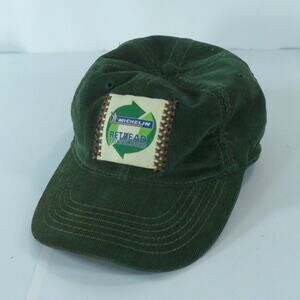 VTG Michelin Man Retread Technologies Patch Corduroy Strapback Cap Hat Green